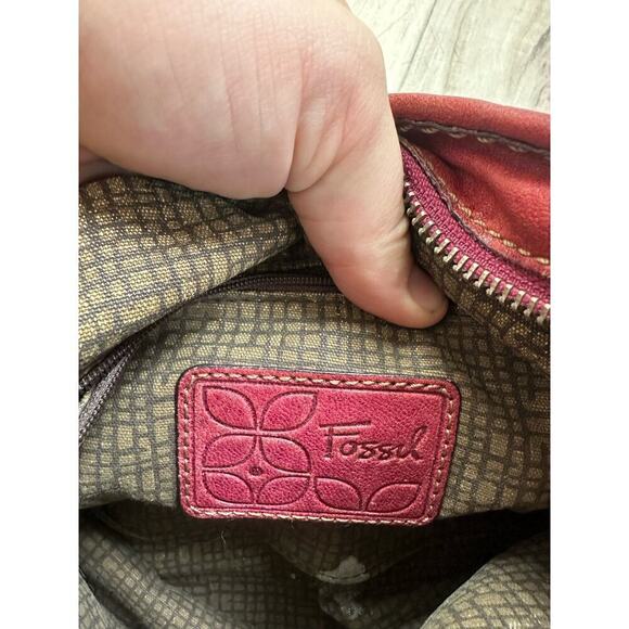 Fossil vintage leather satchel red - Picture 8 of 8
